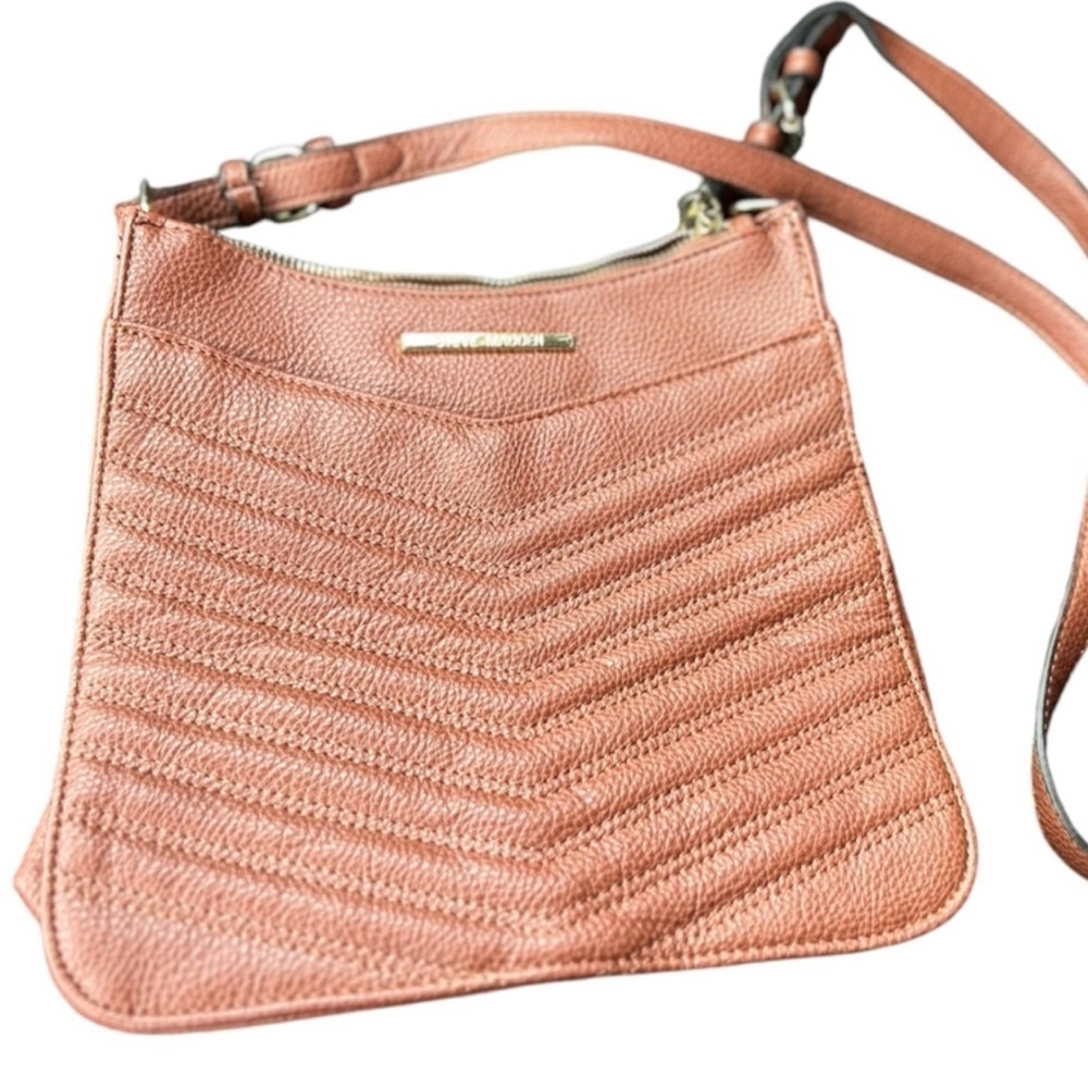 Steve Madden Women's Brown‎ Chevron Crossbody Bag Adjustable Strap